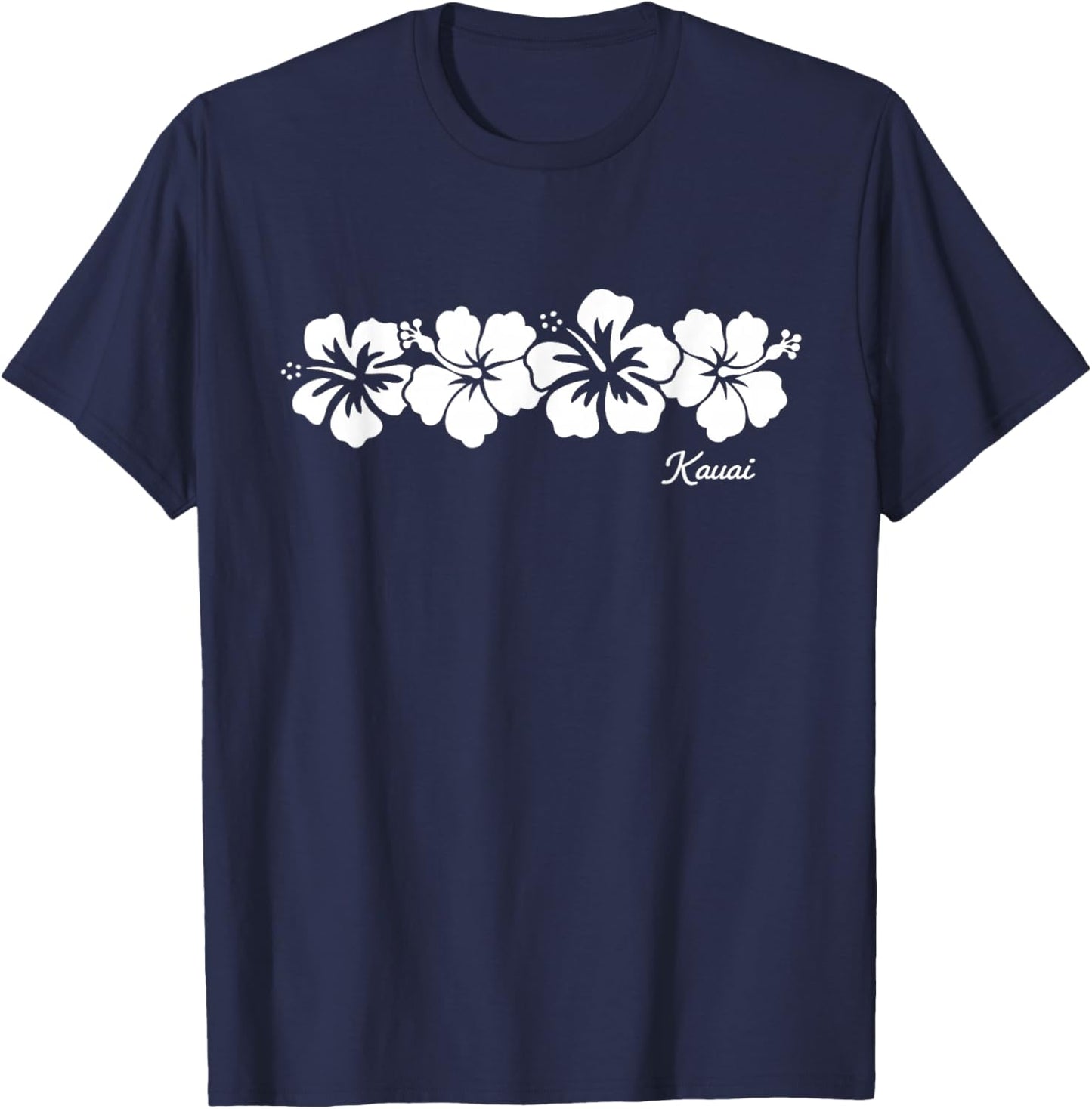 Kauai Hawaii Hibiscus Flower Souvenir T-Shirt - T-Shirt | Navy