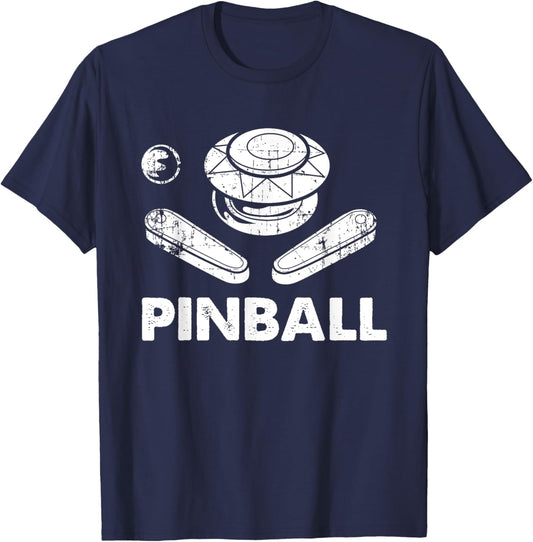 Vintage Pinball Funny Pinballer Machine Flipping Ball Lovers T-Shirt - T-Shirt | Navy
