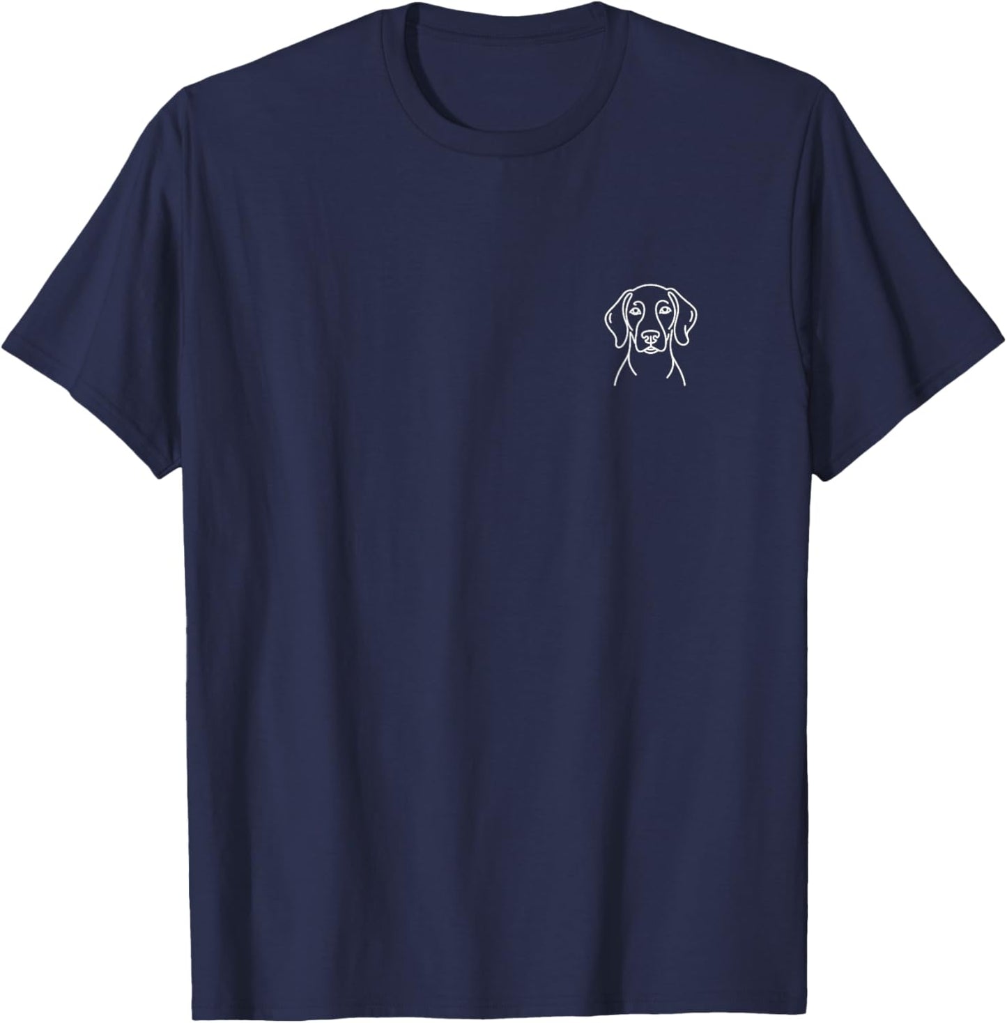 Weimaraner Weim Minimalist Badge Patch Line Art T-Shirt - T-Shirt | Navy