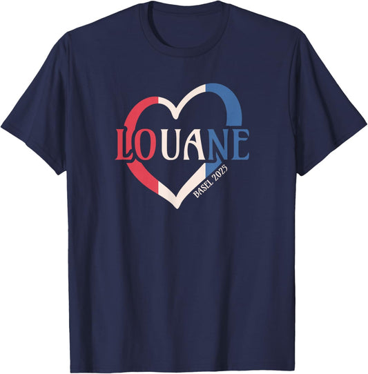 Louana French singer European music contest , Black, S T-Shirt - T-Shirt | Navy