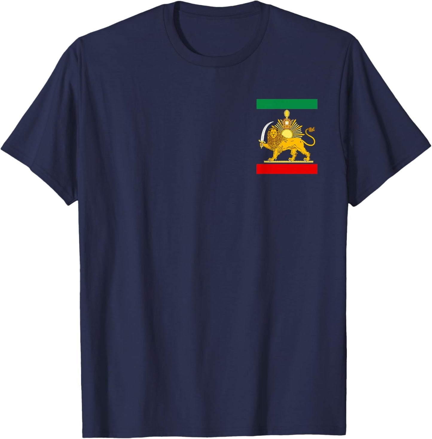Shir o Khorshid Iran Lion & Sun Iranian Flag Emblem T-Shirt - T-Shirt | Navy