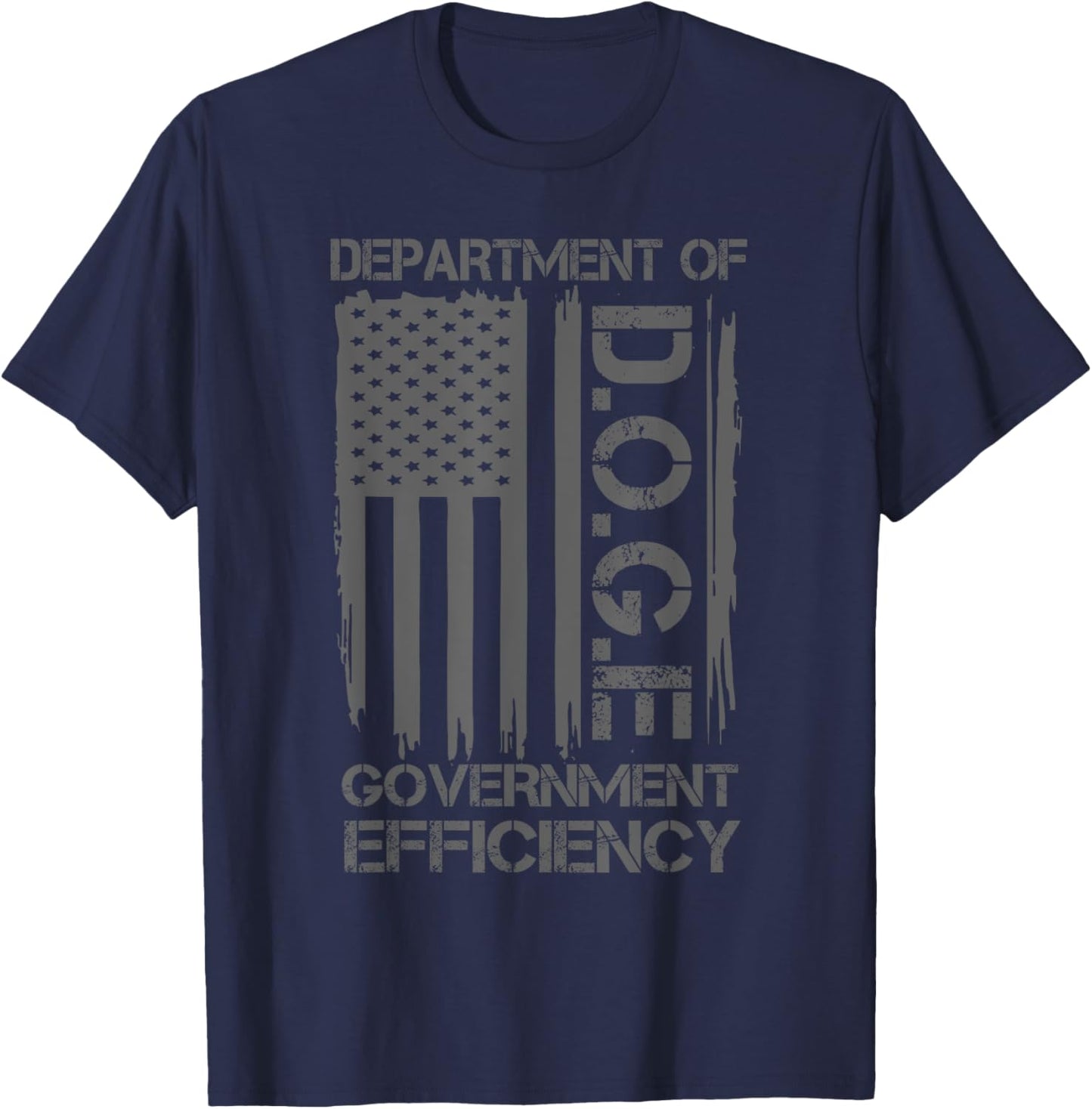 Doge Department of Government Efficiency Drapeau américain amusant T-Shirt - T-Shirt | Navy