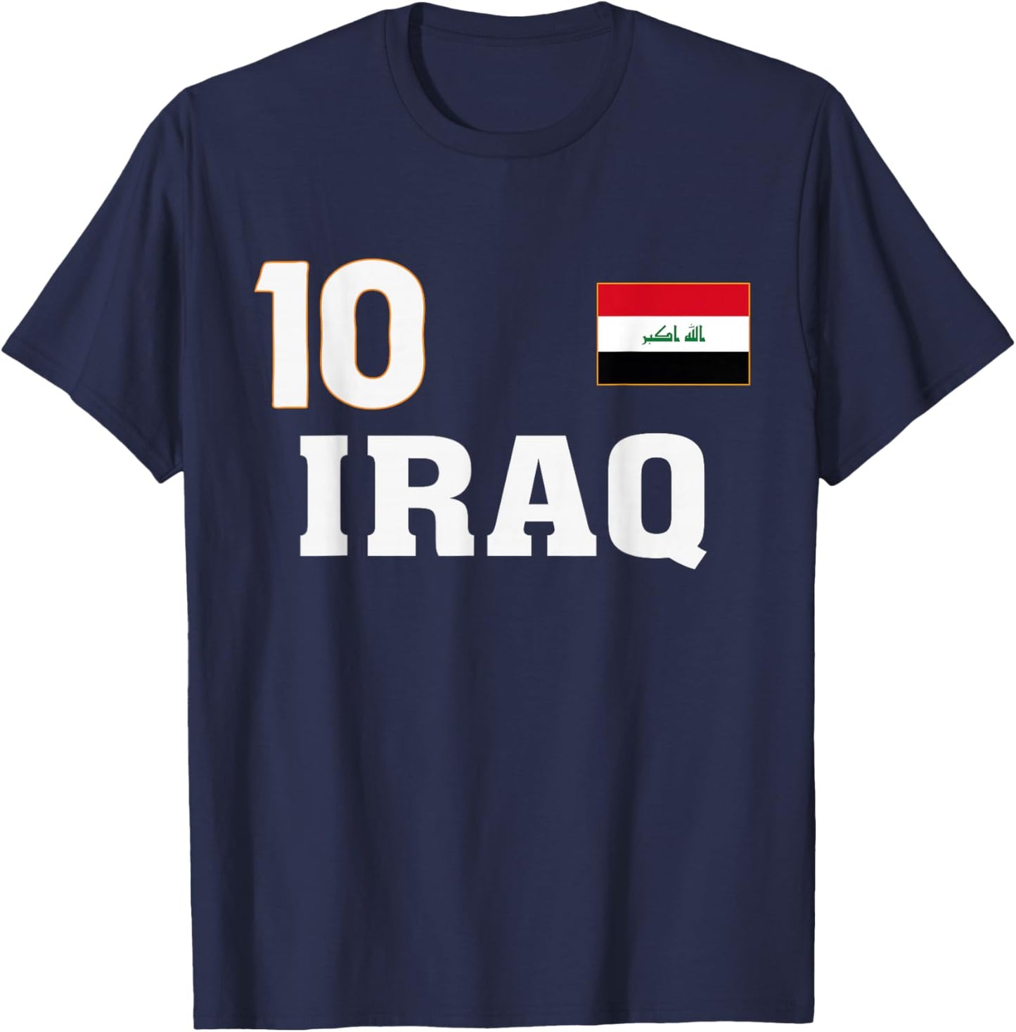 Iraq Flag Number 10 Shield Emblem National Pride T-Shirt - T-Shirt | Navy