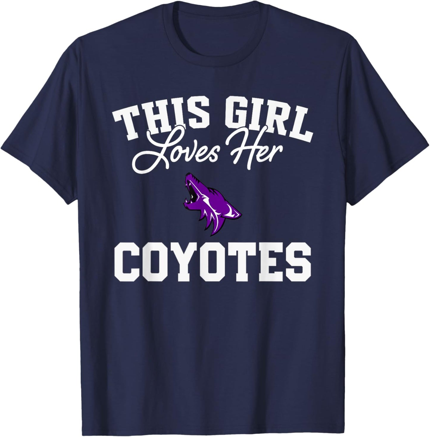 Anna Coyotes Logo This Girl Loves Her HS T-Shirt - T-Shirt | Navy
