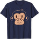 Kawaii Monkey Face T-Shirt - T-Shirt | Navy