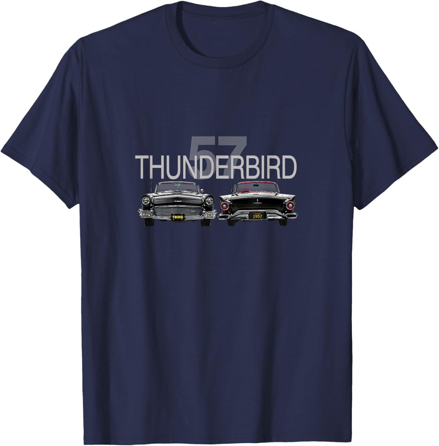 VINTAGE 1956 THUNDERBIRD, CLASSIC AMERICAN SPORTS CAR, 1950s T-Shirt - T-Shirt | Navy