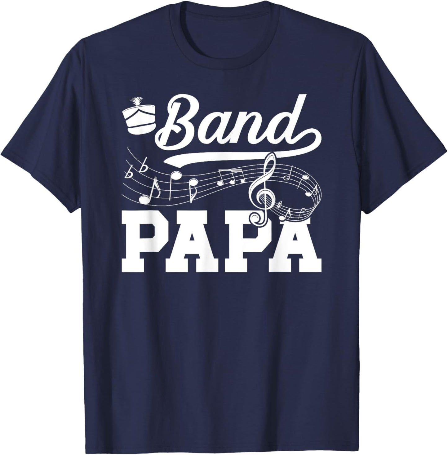 Band Papa Proud Marching Band Papa Grandpa T-Shirt - T-Shirt | Navy