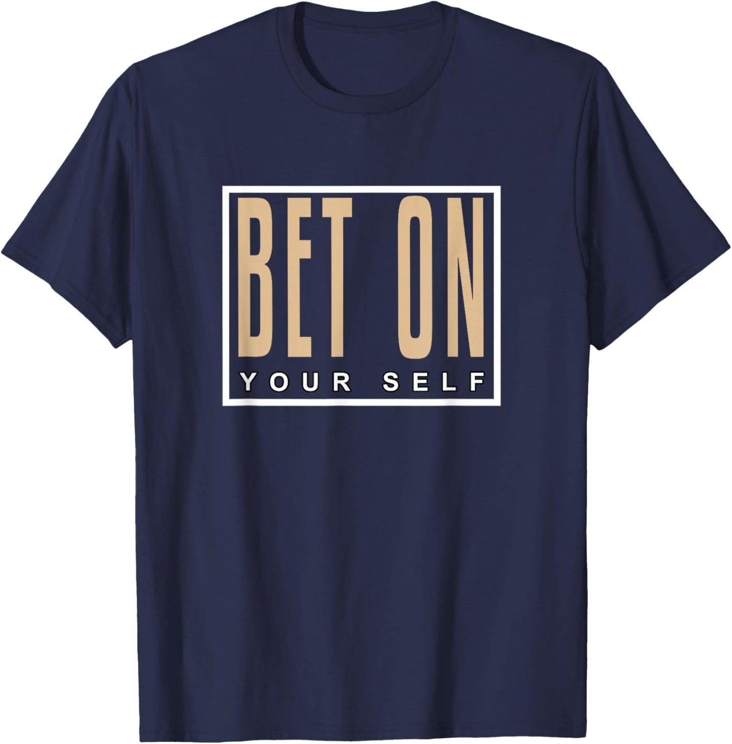 Tan On You Tan Color Graphic T-Shirt - T-Shirt | Navy