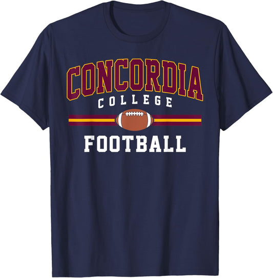 Concordia College Cobbers Football Arch Vintage Design T-Shirt - T-Shirt | Navy