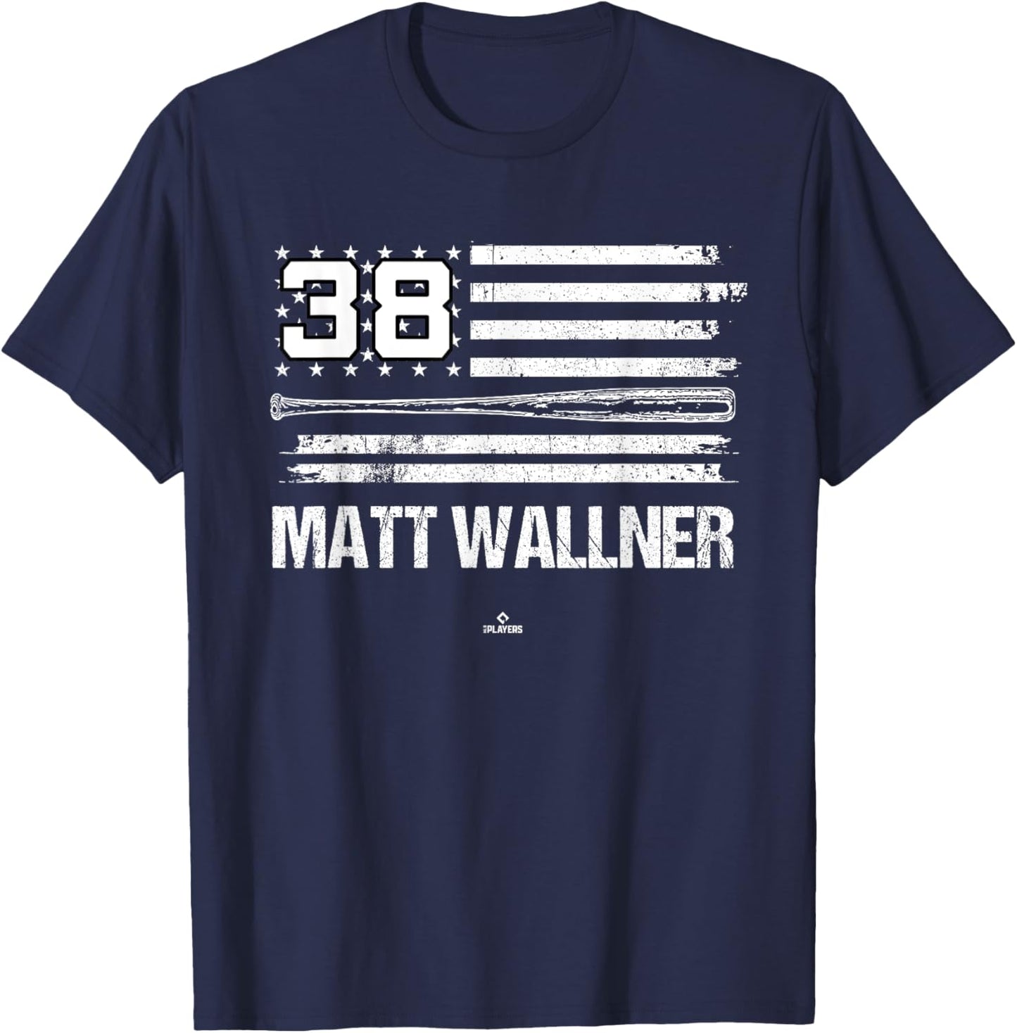 USA Flag Bat Matt Wallner Minnesota Baseball MLBPA T-Shirt - T-Shirt | Navy