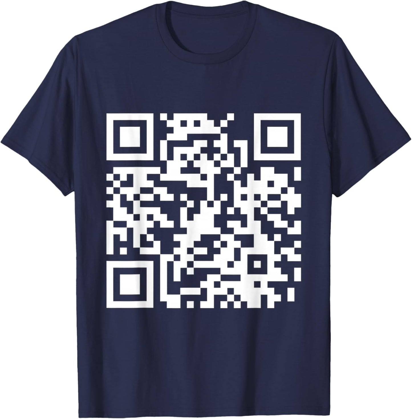 QR Scan Code Adult Sarcasm Humor F.ck You (White) T-Shirt - T-Shirt | Navy
