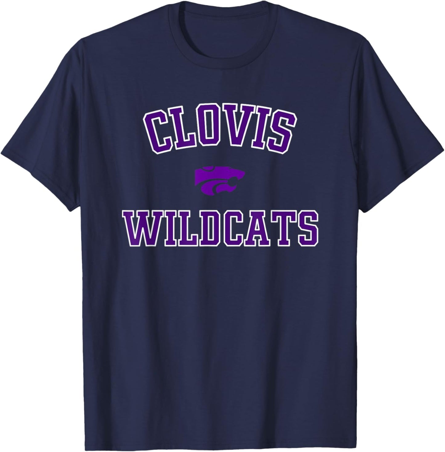 Clovis Wildcats Logo Varsity HS T-Shirt - T-Shirt | Navy