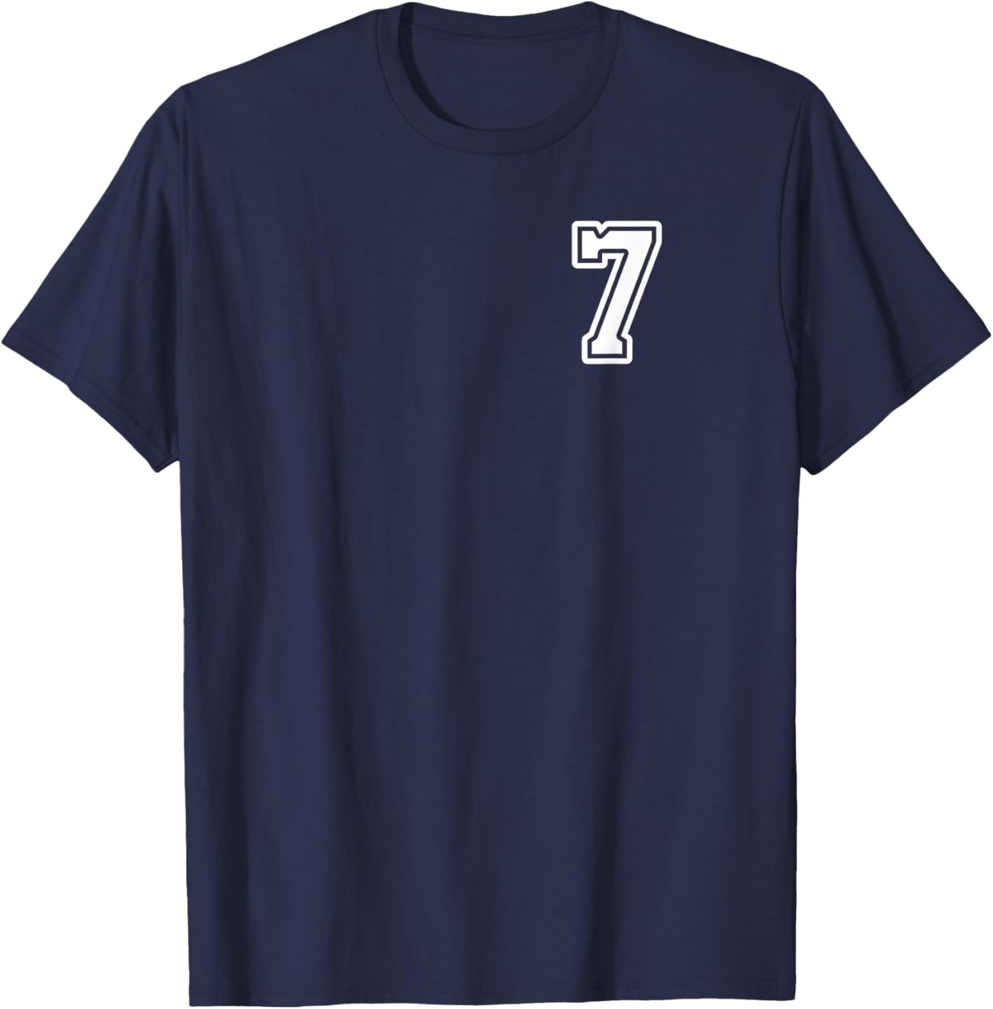 Number 7 Shirt #7 Player Sports Team Men Women Kids T-Shirt - T-Shirt | Navy