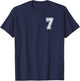Number 7 Shirt #7 Player Sports Team Men Women Kids T-Shirt - T-Shirt | Navy