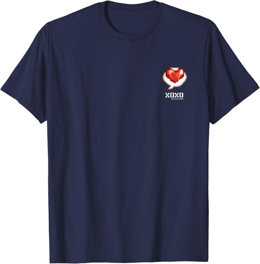 [Limited] Retro Pixel Heart XOXO Emote Art - Ragnarok_B T-Shirt - T-Shirt | Navy