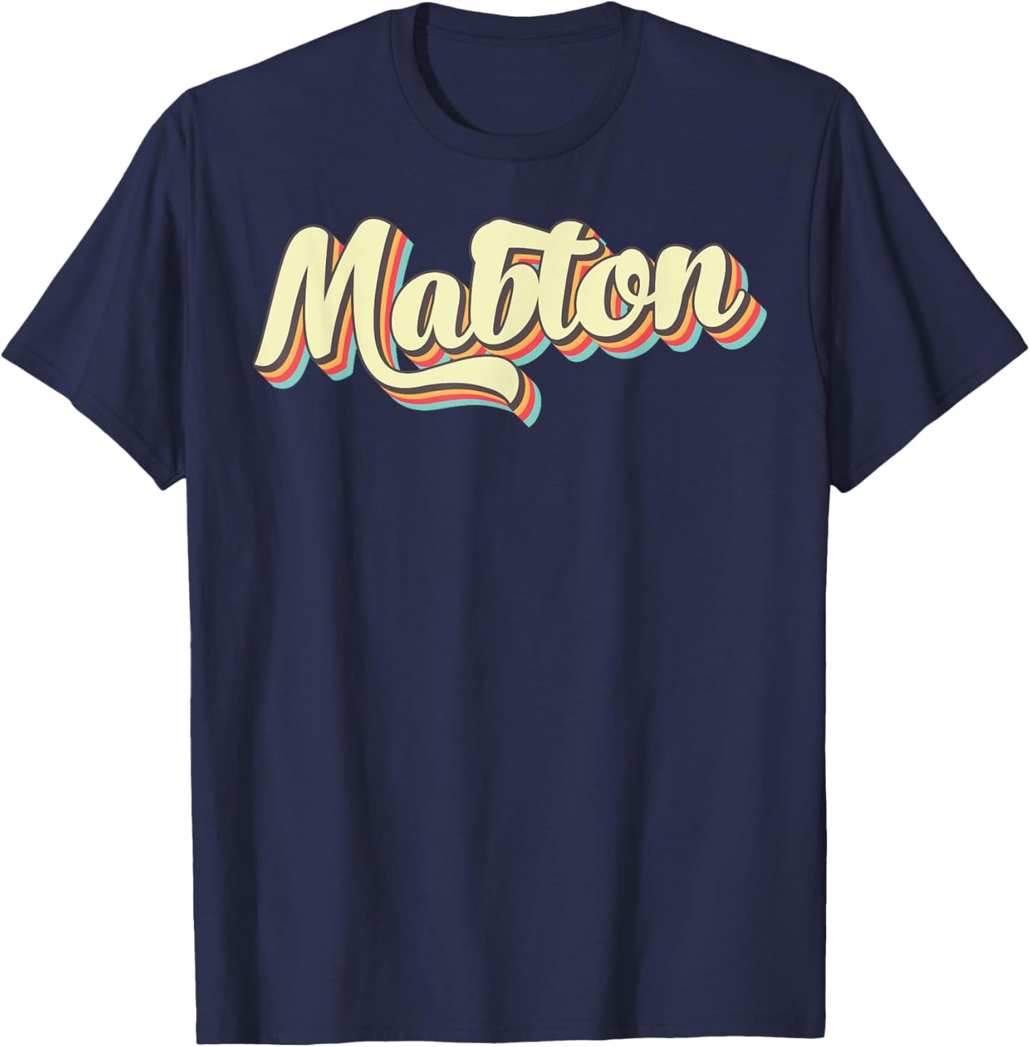 Mabton Retro Art Baseball Font Vintage T-Shirt - T-Shirt | Navy