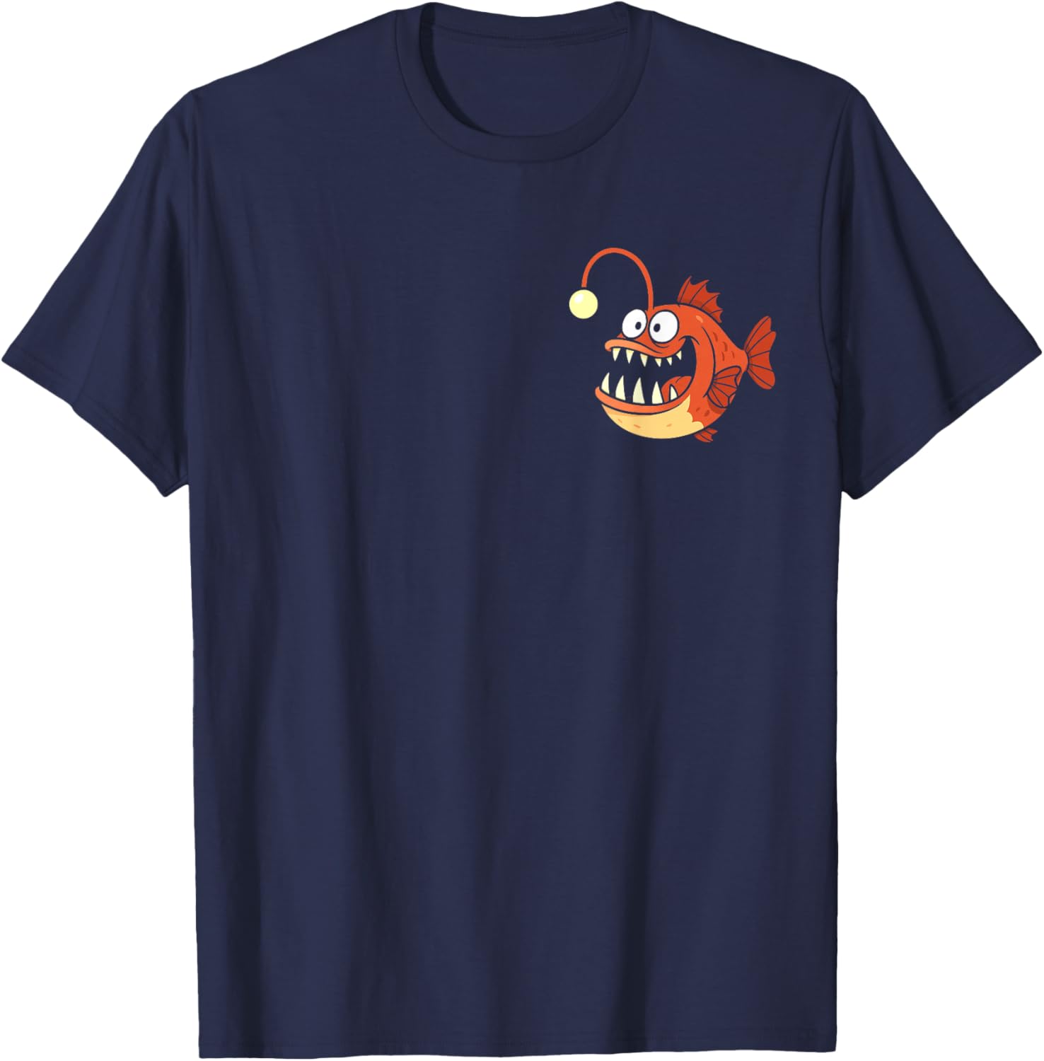Funny Anglerfish Deepsea Creature Kids Boys Girls T-Shirt - T-Shirt | Navy