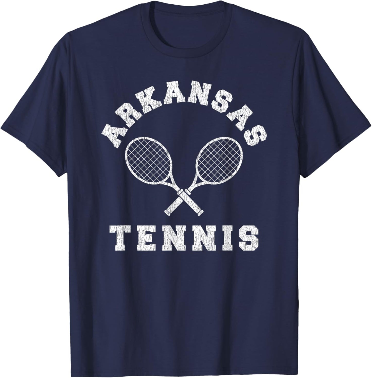 Arkansas Vintage Tennis Team Distressed Retro 90s Vibe T-Shirt - T-Shirt | Navy