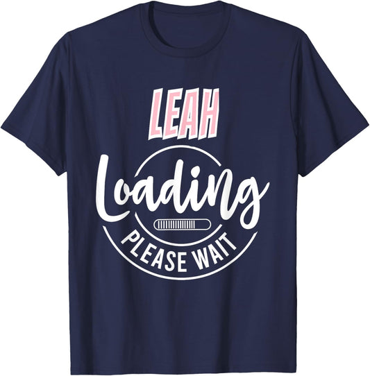 Leah Custom Personalized Girls Baby Shower Shirt T-Shirt - T-Shirt | Navy