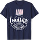 Leah Custom Personalized Girls Baby Shower Shirt T-Shirt - T-Shirt | Navy