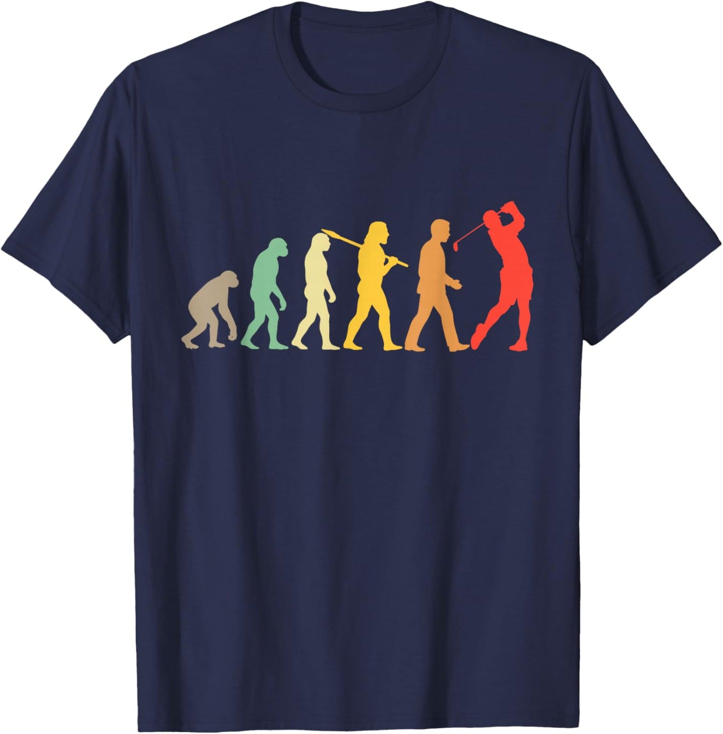 Retro Golf Evolution Funny Golfer T-Shirt - T-Shirt | Navy