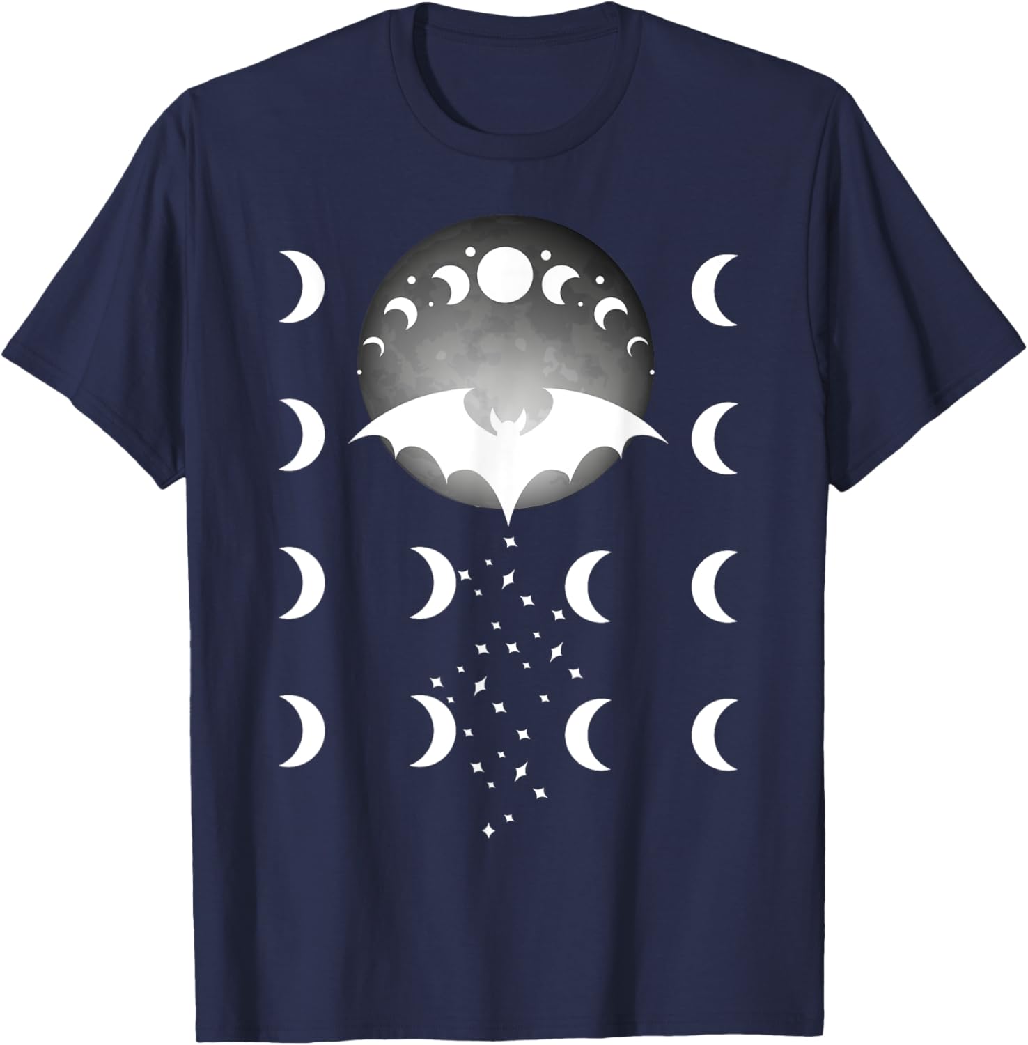 Mystical Bat Full Moon Magic Night Vampire Sorceress Gift T-Shirt - T-Shirt | Navy