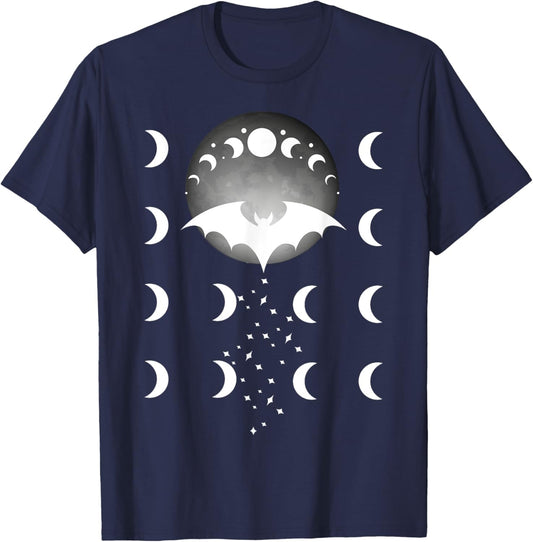 Mystical Bat Full Moon Magic Night Vampire Sorceress Gift T-Shirt - T-Shirt | Navy