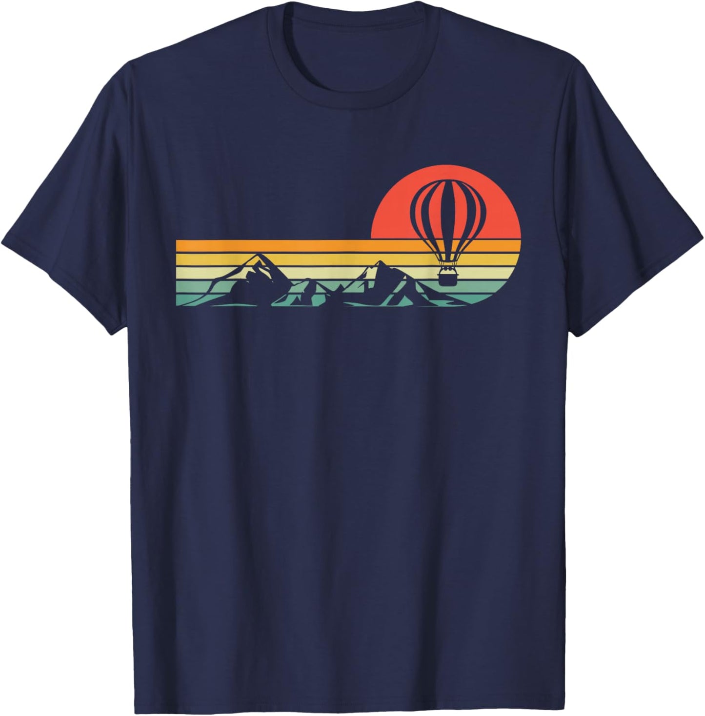 Hot Air Balloon Retro Vintage T-Shirt - T-Shirt | Navy
