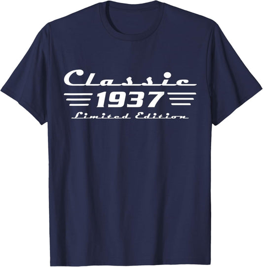 Classic 89 Birthday Decorations Men 89yr 1937 89th Birthday T-Shirt - T-Shirt | Navy