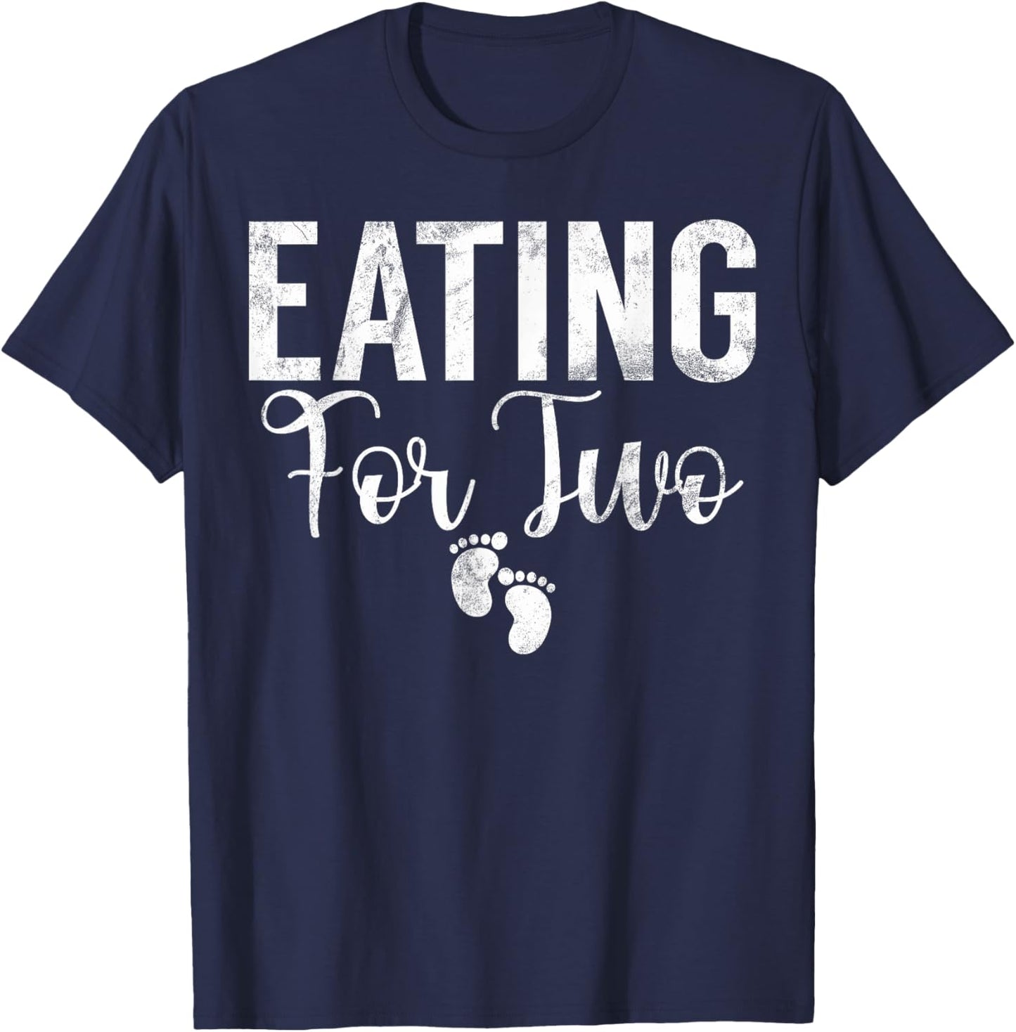 Eating for Two Baby Shower T-Shirt - T-Shirt | Navy
