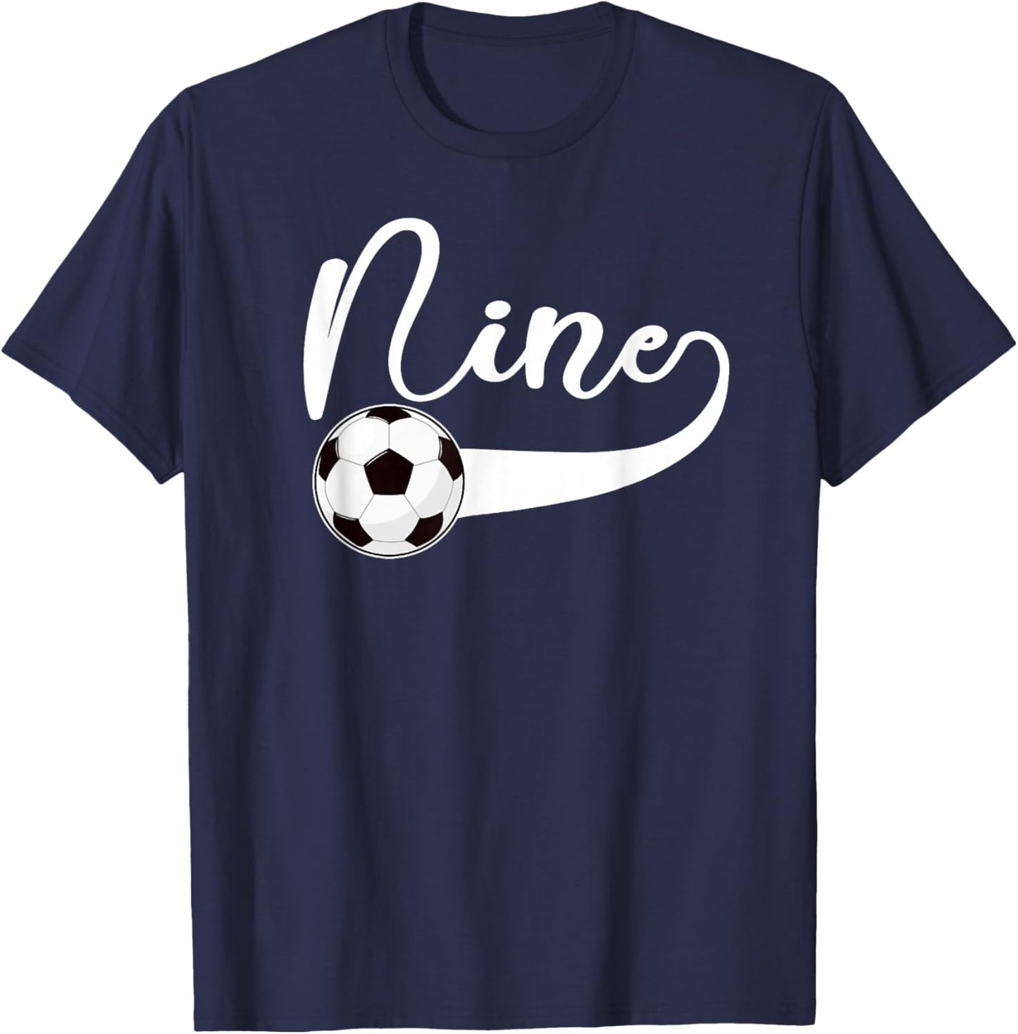 9th Birthday Party Soccer Boy 9 Year Old Soccer Player T-Shirt - T-Shirt | Navy