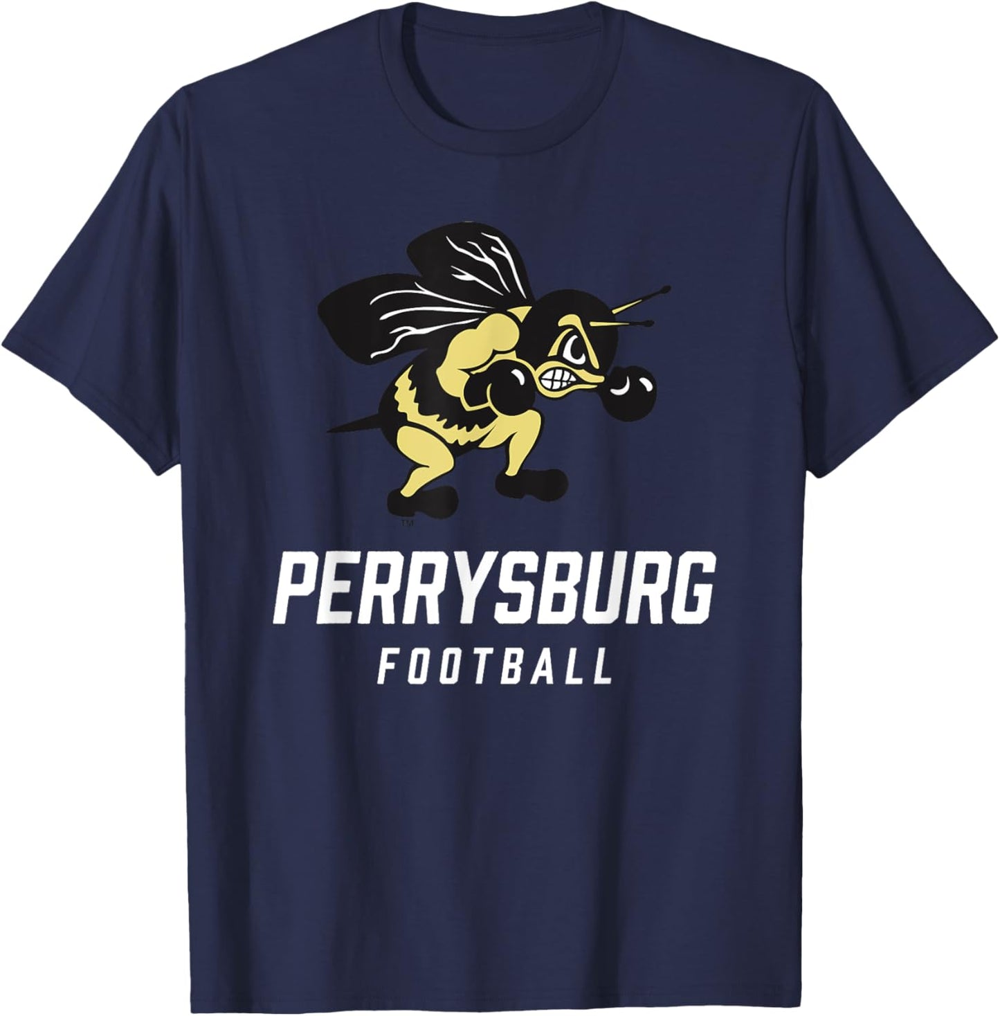 Perrysburg Yellow Jackets Logo Football Team HS T-Shirt - T-Shirt | Navy