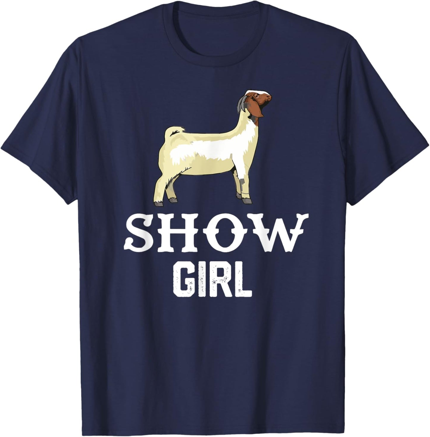 Show Boer Goat girl T-Shirt - T-Shirt | Navy