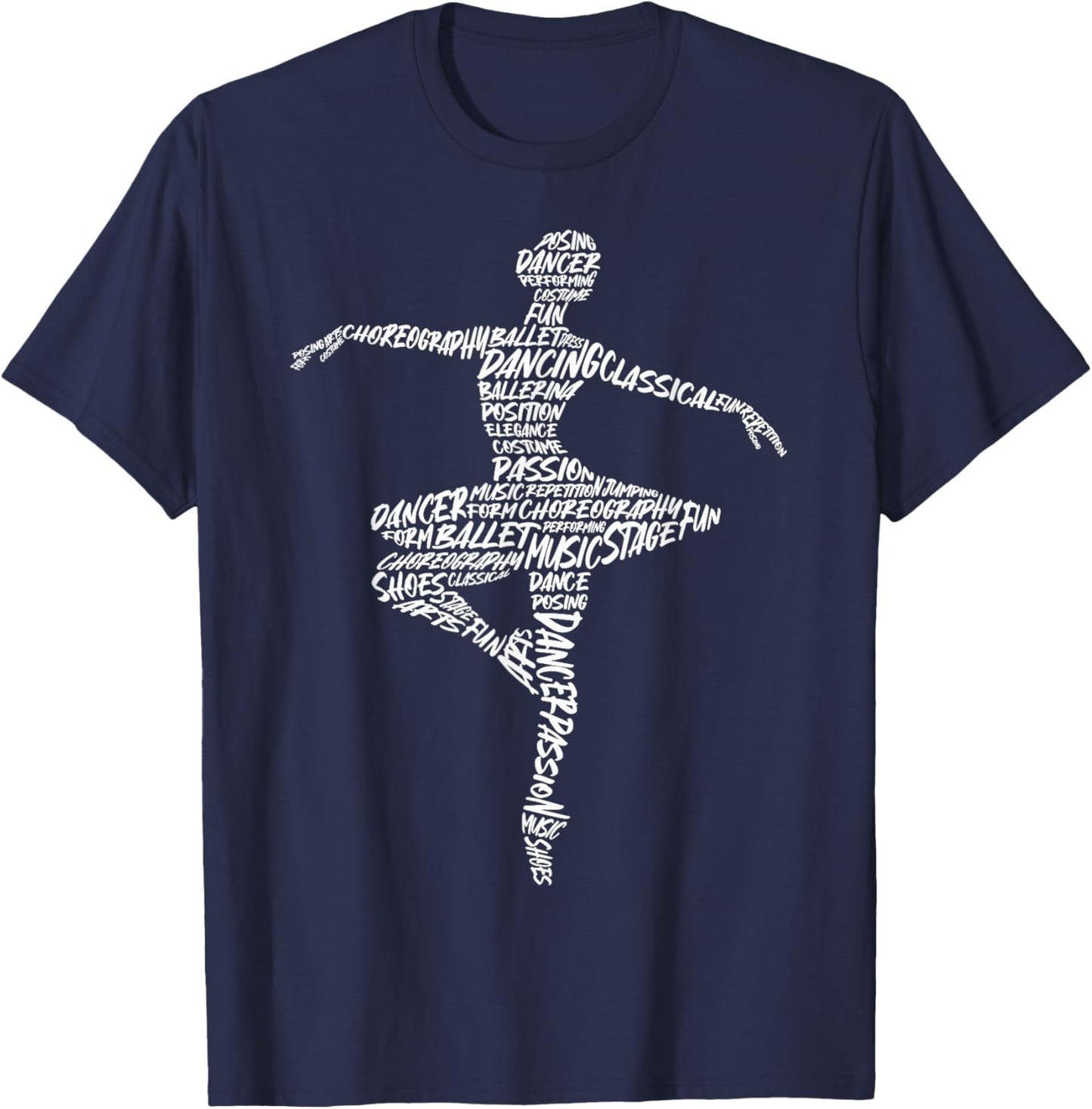 Ballet Ballerinas Typography Women Kids Girls Ballet Dancer T-Shirt - T-Shirt | Navy