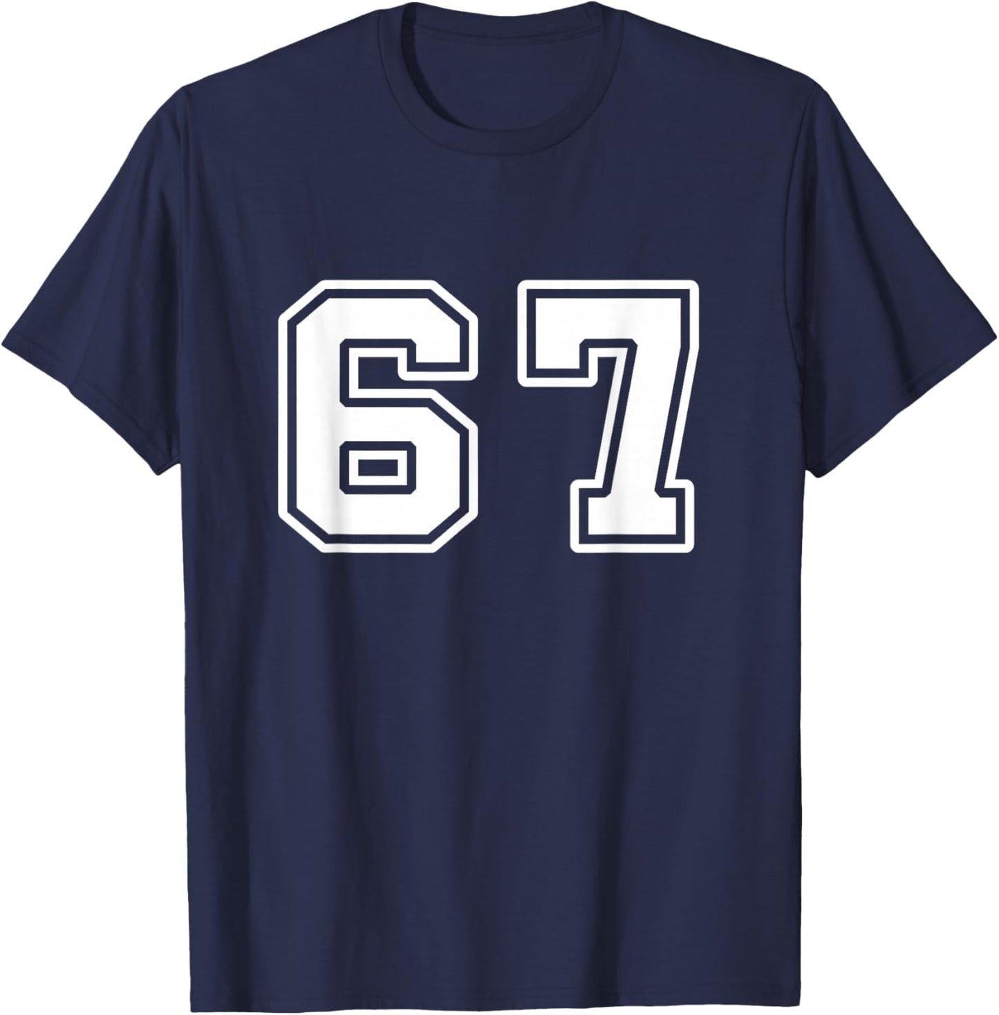 67 Gen Alpha Six Seven Italian 6 7 Brainrot Player Meme T-Shirt - T-Shirt | Navy