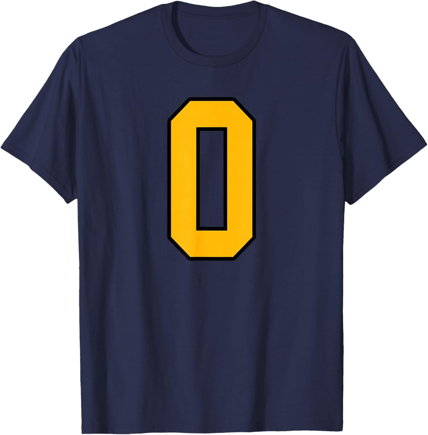 Gold and Black Sports Number 0 Jersey Uniform Player T-Shirt - T-Shirt | Navy