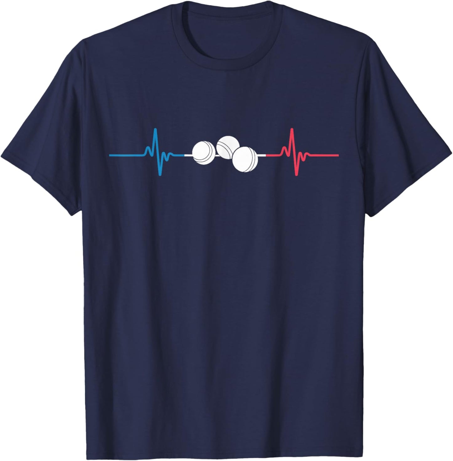 Petanque Cardio Line Humor Gift Ball De Petanque T-Shirt - T-Shirt | Navy