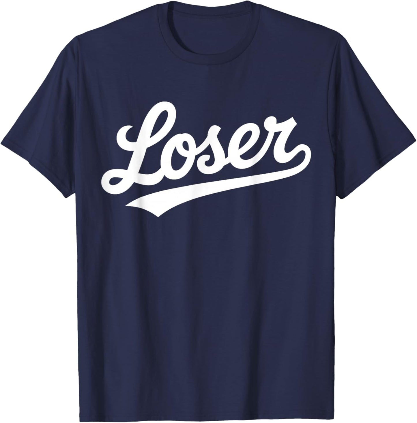 Loser Retro Script Design | Funny Ironic Bold Typography T-Shirt - T-Shirt | Navy