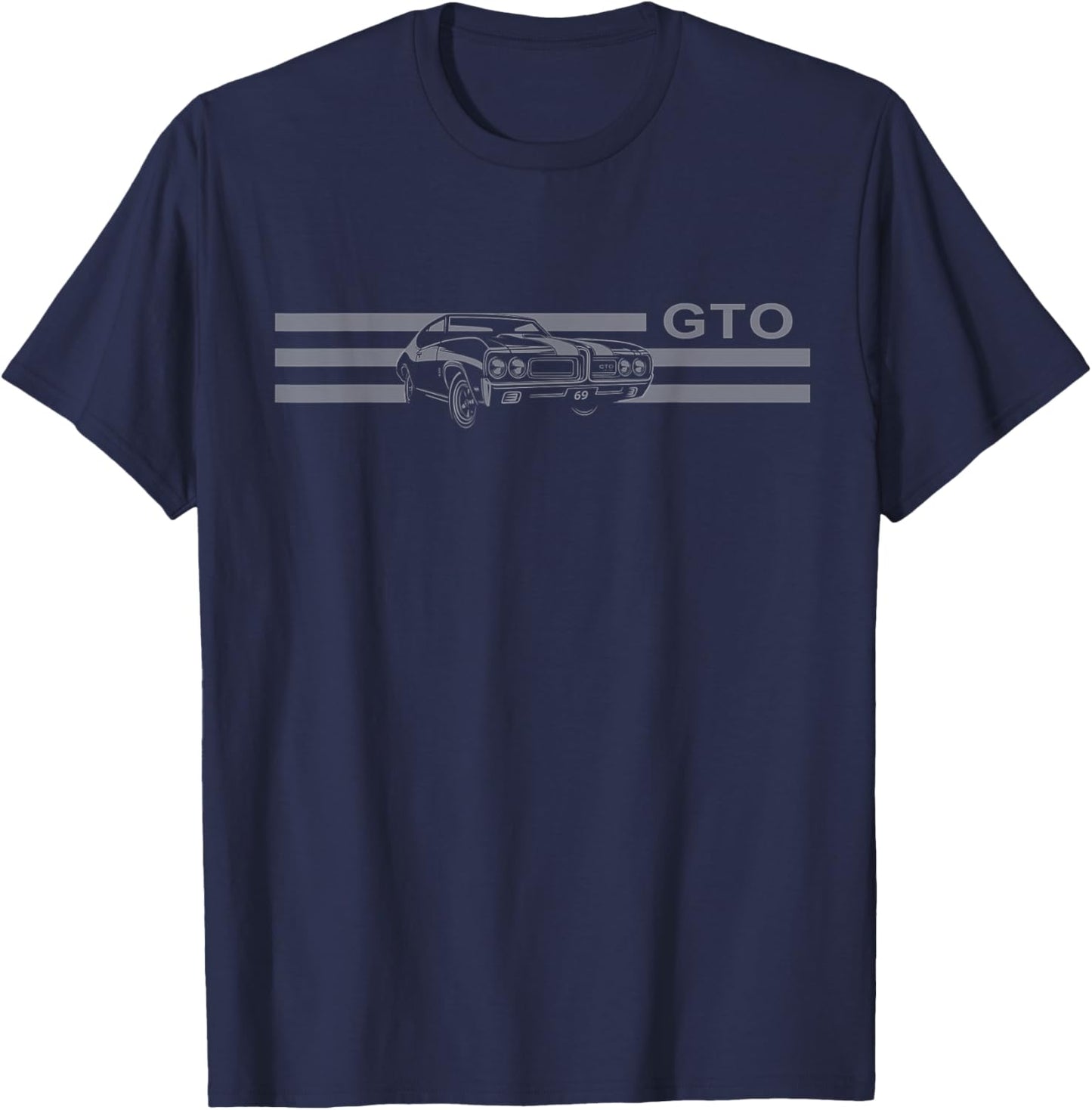 Vintage 1969 GTO, Classic Cars, American Muscle CAR Art T-Shirt - T-Shirt | Navy