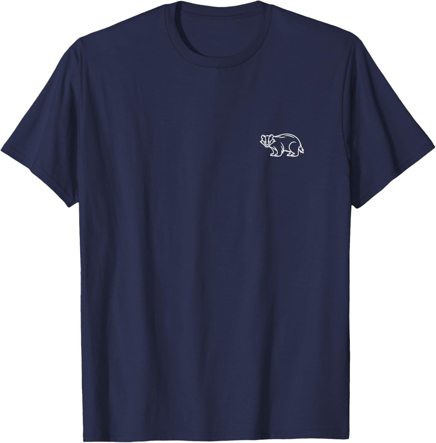 Badger Minimalist Badge Patch Line Art Animal T-Shirt - T-Shirt | Navy