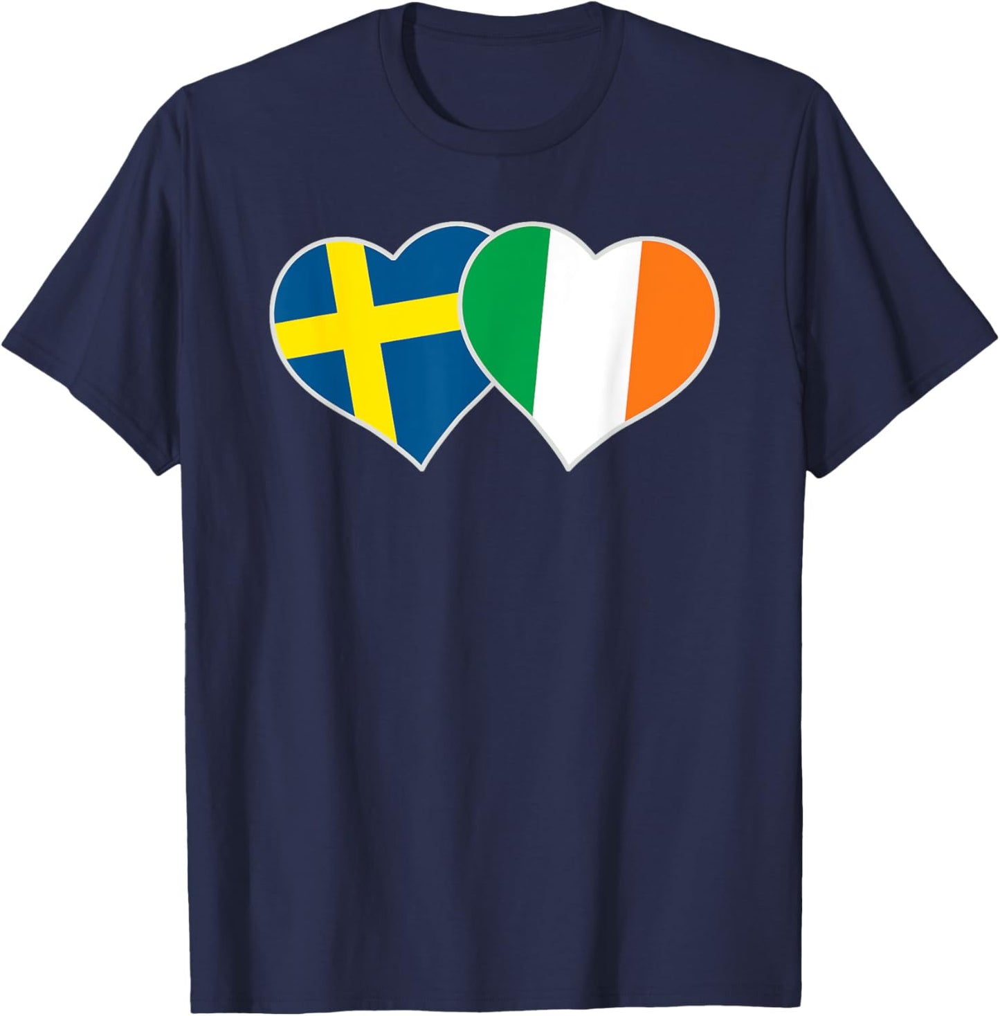 Swedish Irish Flag Heart Sweden Ireland Mix Heritage T-Shirt - T-Shirt | Navy
