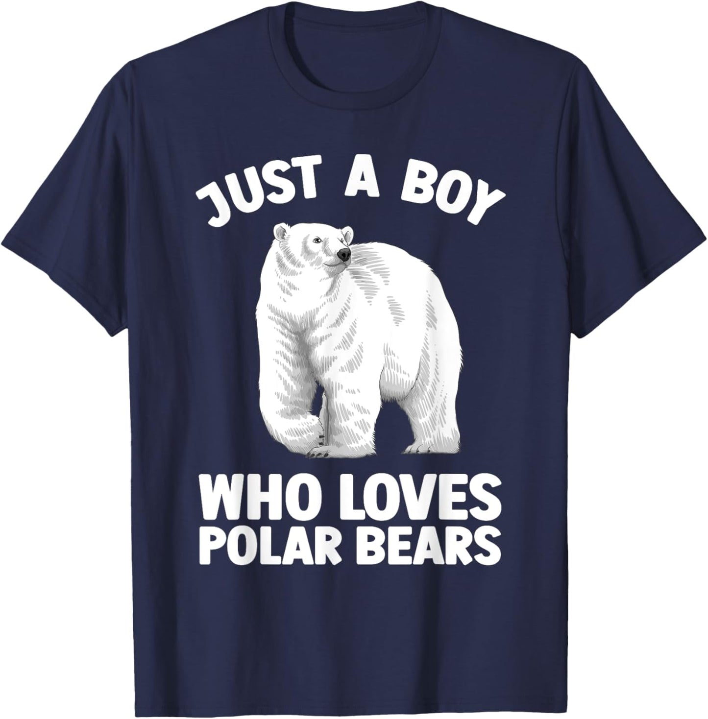 Cute Polar Bear Design Boys Arctic Polar Bear Lover T-Shirt - T-Shirt | Navy