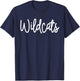 Wildcats Word School Spirit Teacher Wildcat Pride Mascot T-Shirt - T-Shirt | Navy