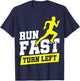 Run Fast Turn Left Track T-Shirt - T-Shirt | Navy