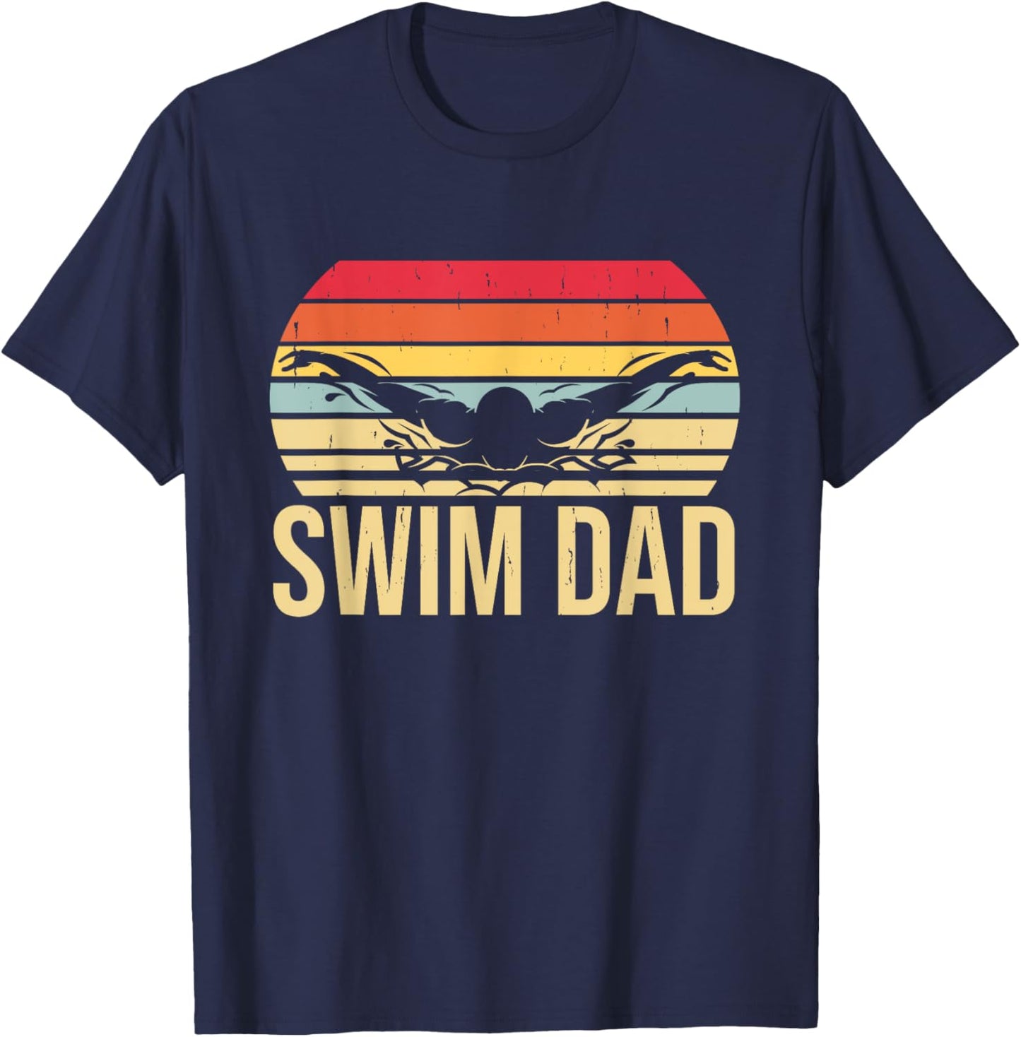 Swim Dad Swimming Butterfly T-Shirt - T-Shirt | Navy