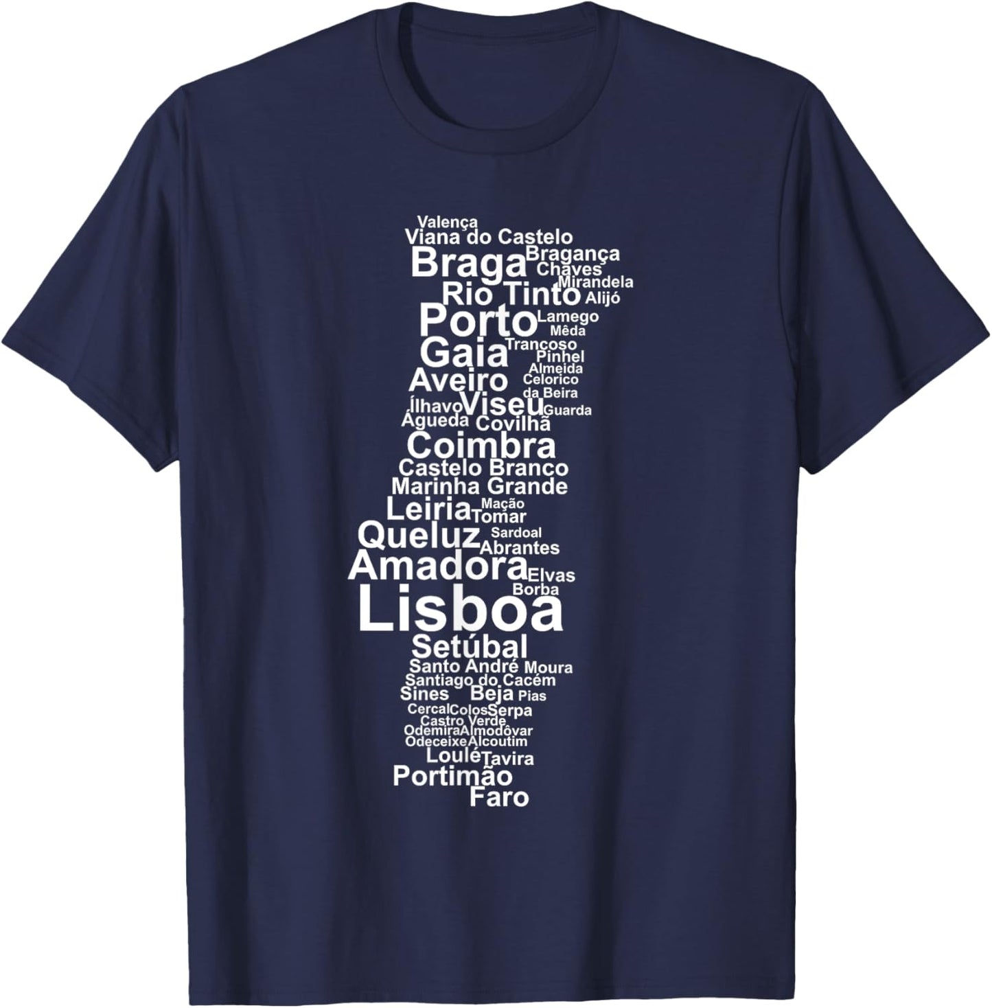 Portugal Outline, Portugal Towns, Portugal Travel, Portugal T-Shirt - T-Shirt | Navy