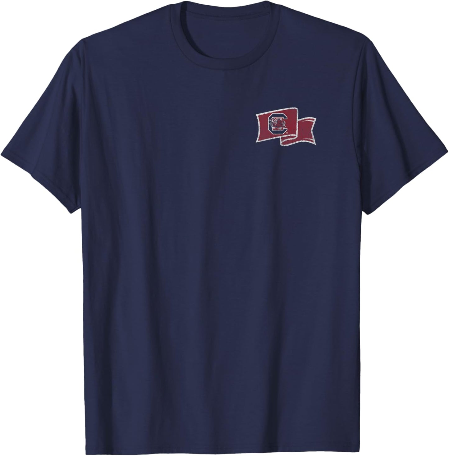 South Carolina Gamecocks Front/Back Vintage Flag Black T-Shirt - T-Shirt | Navy