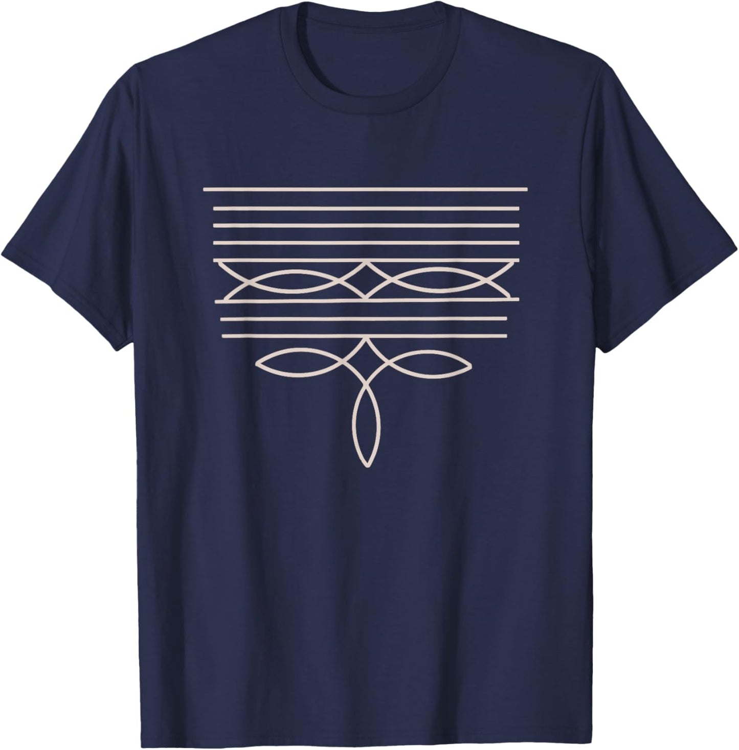 Western Boot Stitch T-Shirt - T-Shirt | Navy