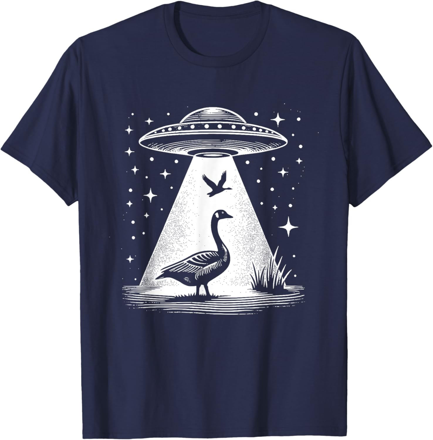 Goose Dad Mom Lover - Funny Alien UFO T-Shirt - T-Shirt | Navy