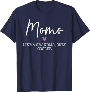 Momo Like A Grandma Only Cooler Heart Mother's Day Momo T-Shirt - T-Shirt | Navy